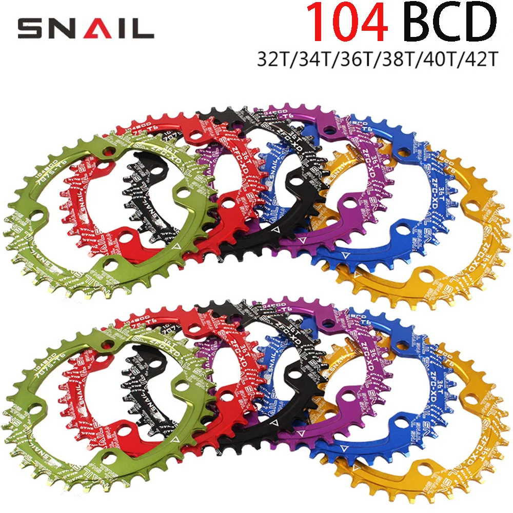 

SNAIL 104 BCD Colorful Mountain Bike Chainwheel 32/34/36/38T Circular Chainwheel MTB Bike Crankset Bicycle Crank Bicycle Parts