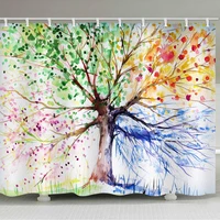 New color abstract tree shower curtain 3D Print Bathroom Curtains Waterproof Mildew Proof with Hooks