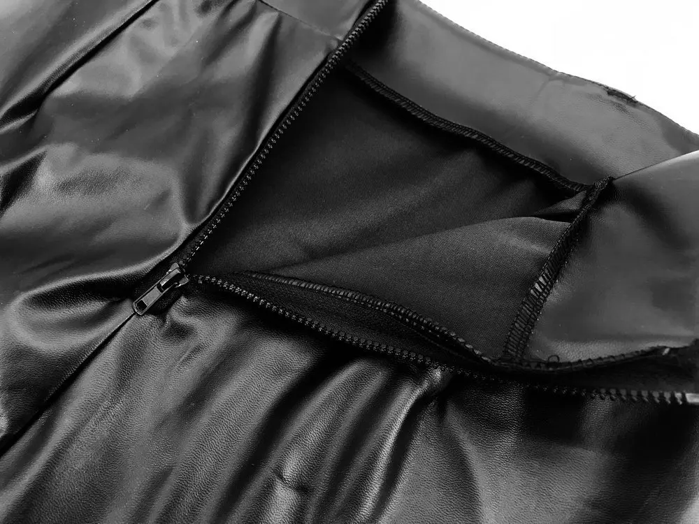 

women lace PU leather mini skirts 2020 new design black short skirt plus size bodycon Solid sexy skirts XL spring summer