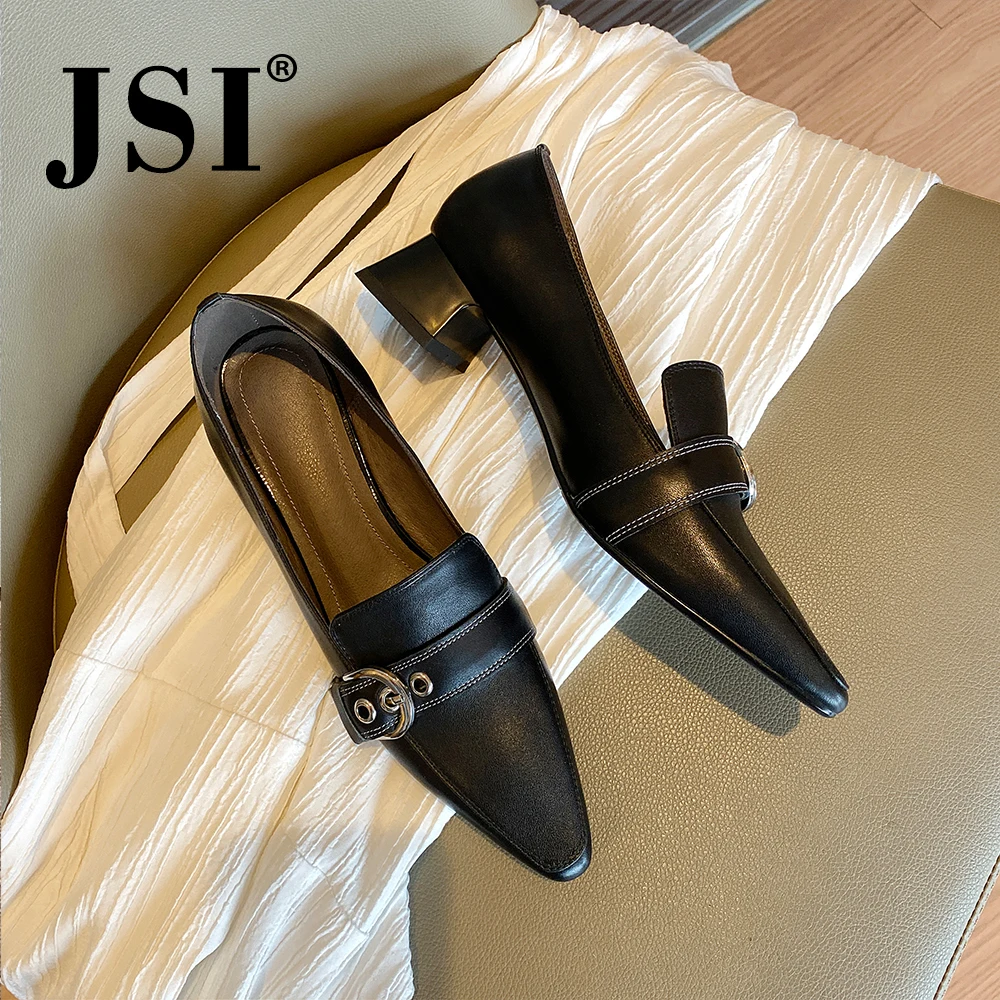 JSI/весенние офисные туфли лодочки с металлической пряжкой Высококачественная