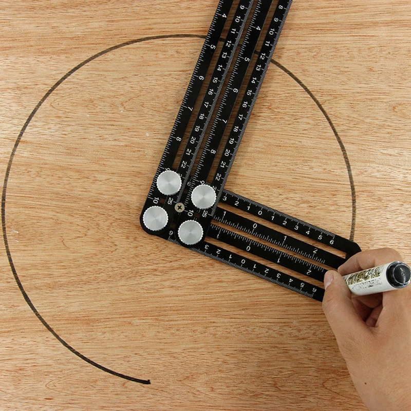

Construction Multi Angle Measuring Ruler Aluminum Folding Positioning Ruler Professional DIY Wood Tile Flooring Tool