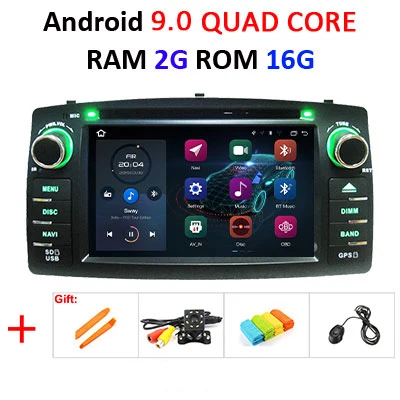 2G 16G DSP 4G+ 64G 8 core 2 Din android 9,0 автомобильный DVD плеер gps навигация авто для защитные чехлы для сидений, сшитые специально для Toyota Corolla E120 автомобиль радио мультимедиа головы ООН - Цвет: 2G 16G