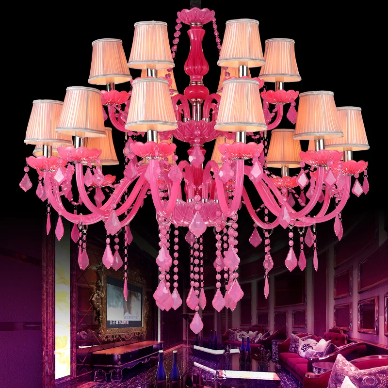 

Pink Chandelier Lighting Dining room Kitchen island cristal chandelier Indoor home Indoor home Crystal Chandelier Lighting