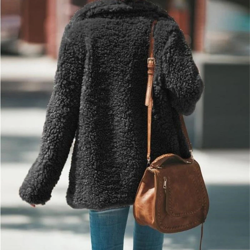 Пальто из искусственного меха плюшевого мишки женская модная куртка с капюшоном