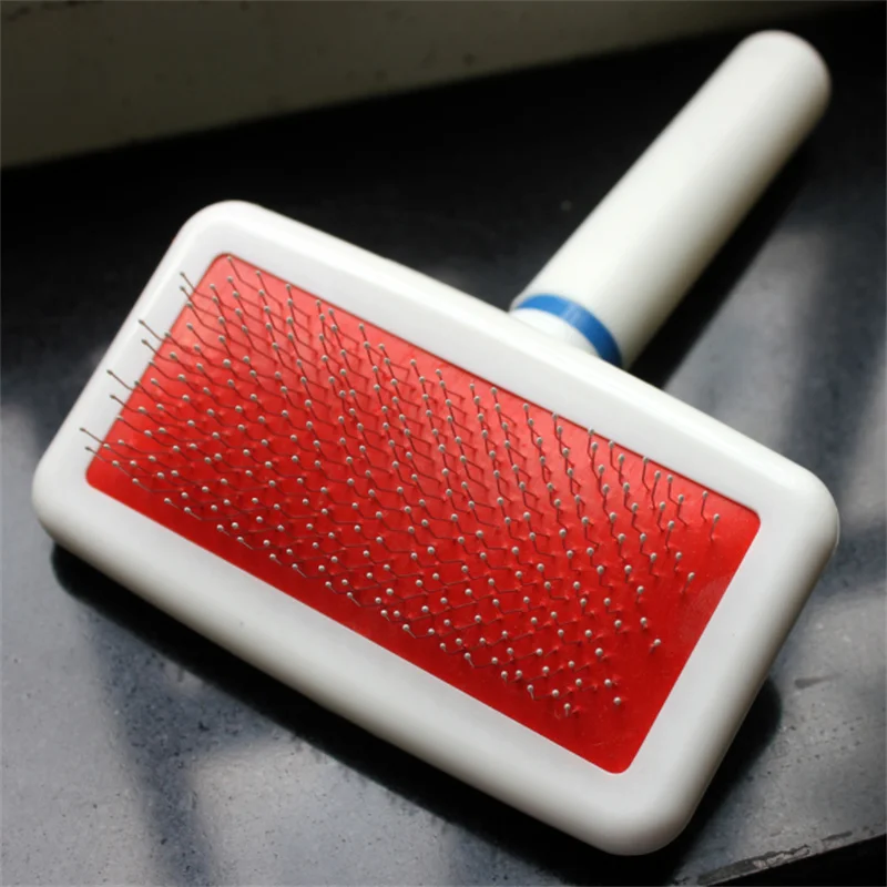 

White Plastic Handle Needle Comb Dog Grooming Brush Pet Grooming Comb Needle Comb Pet Supplies