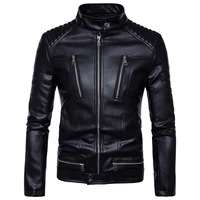 mens bomber jackets fashion men faux leather coat zipper overcoat motor jacket motorcycle bikers punk man brand top colthing