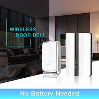self powered waterproof wireless doorbell receiver battery eu uk au plug household doorbell 150m remote control prompt reception