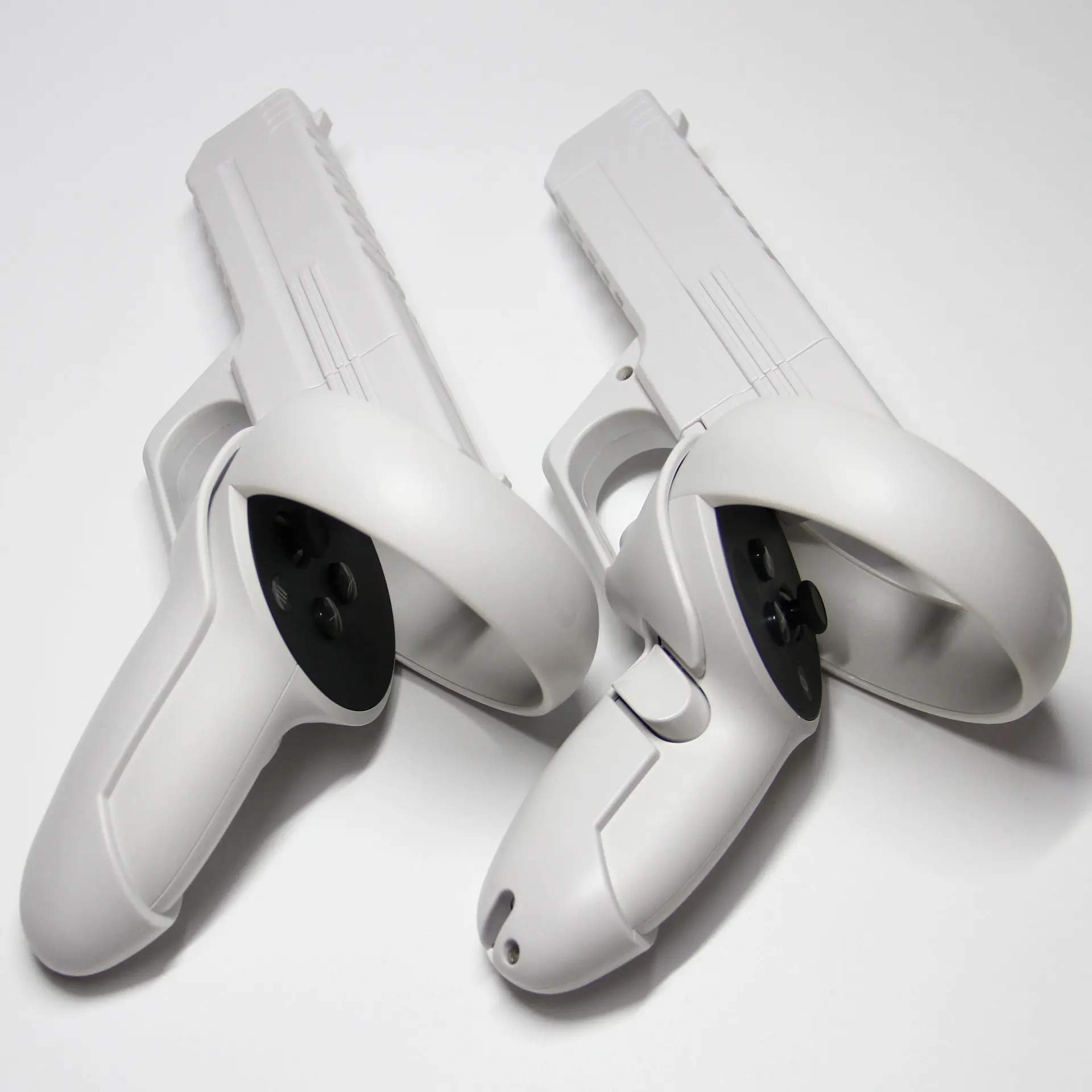 

VR Game Gun for Oculus Quest 2 Controllers Pistol Case, Enhanced FPS Gaming Experience -Compatible with Pistol Whip VR Game