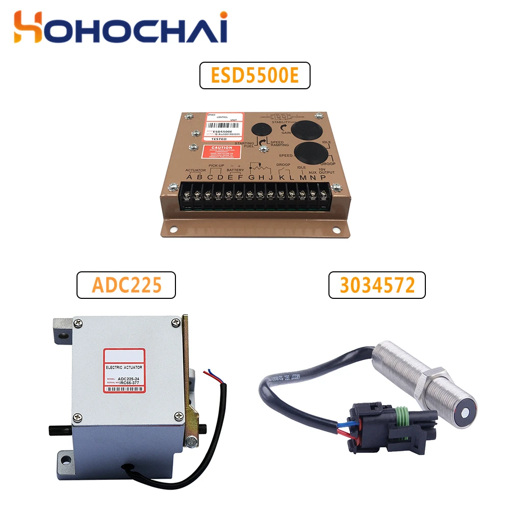 

Diesel Engine Governor Kit Include Actuator ADC225 12V/24V ESD5500E Speed Controller 3034572 Pickup Sensor Generator Set Parts