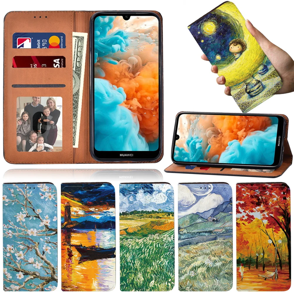 Чехол для Huawei Nova 5T/ Y5 2019/Y6 2019/Y6S/Y6 Pro 2019/Y9 Prime 2019 чехол-подставка из искусственной