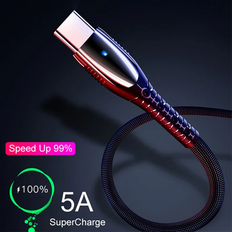 5А usb type C кабель для huawei P20 Lite Honor 10 9 Pro 3 1 Быстрая зарядка шнур данных зарядное