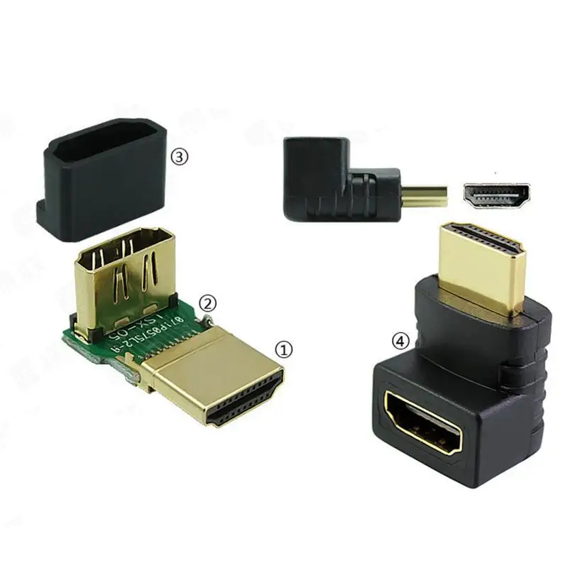 Besegad совместимому с HDMI адаптер Папа мама 270 градусов угол l образный разъем