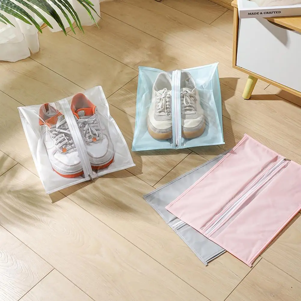 

Waterproof Transparent Shoes Bag PEVA Tote Zipper Bag Shoes Storage Pouch Travel Supplies