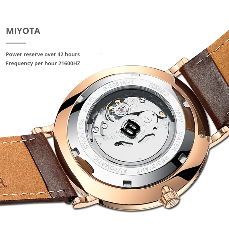 Tourbillon автоматические часы для мужчин s Бингер лучший бренд класса люкс