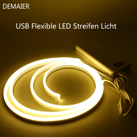 Неоновые светодиодные ленты USB «сделай сам», мягкая световая балка, форма декора WS2812B светодиодный светодиодные ленты из силикагеля, гибкий кремниевый гель