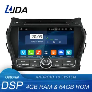 Автомобильный DVD-плеер LJDA Android 10,0 для Hyundai IX45 SANTA FE 2012 2013 2014 GPS Navi Stereo 2 Din автомобильный радиоприемник 4G + 64G Мультимедийный DSP
