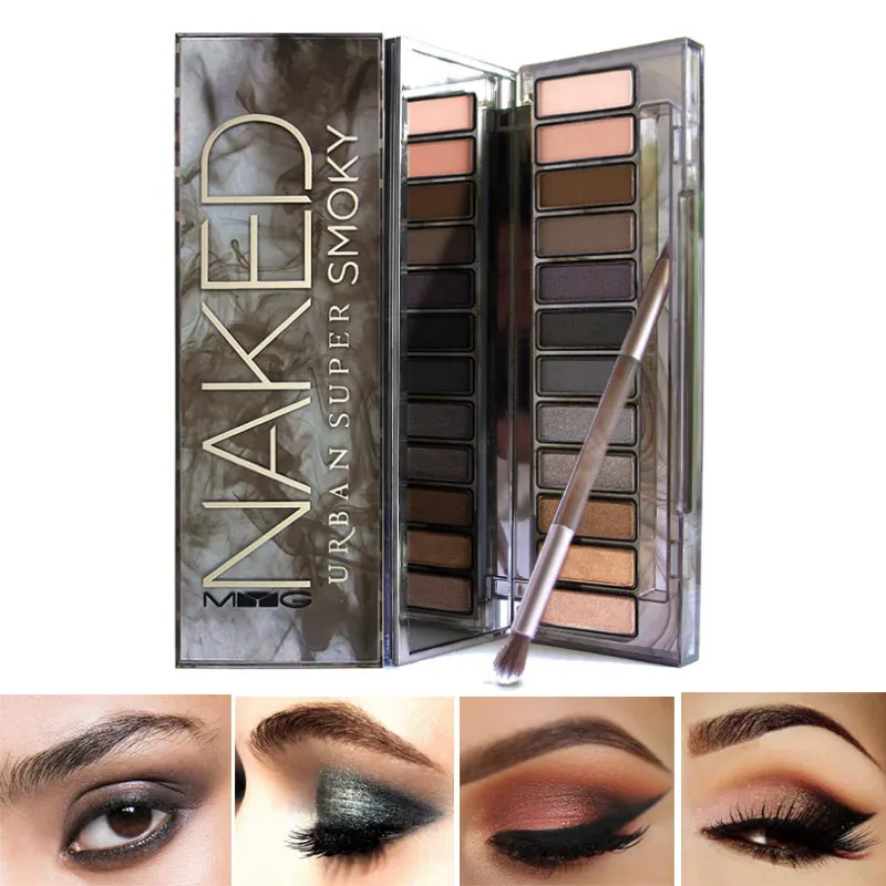 

MYG Naked Eyeshadow Palette Smoky Eye Shadow Shiny Matte Glitter Waterproof Eye Makeup Fine Powder 12 Colors Shadows