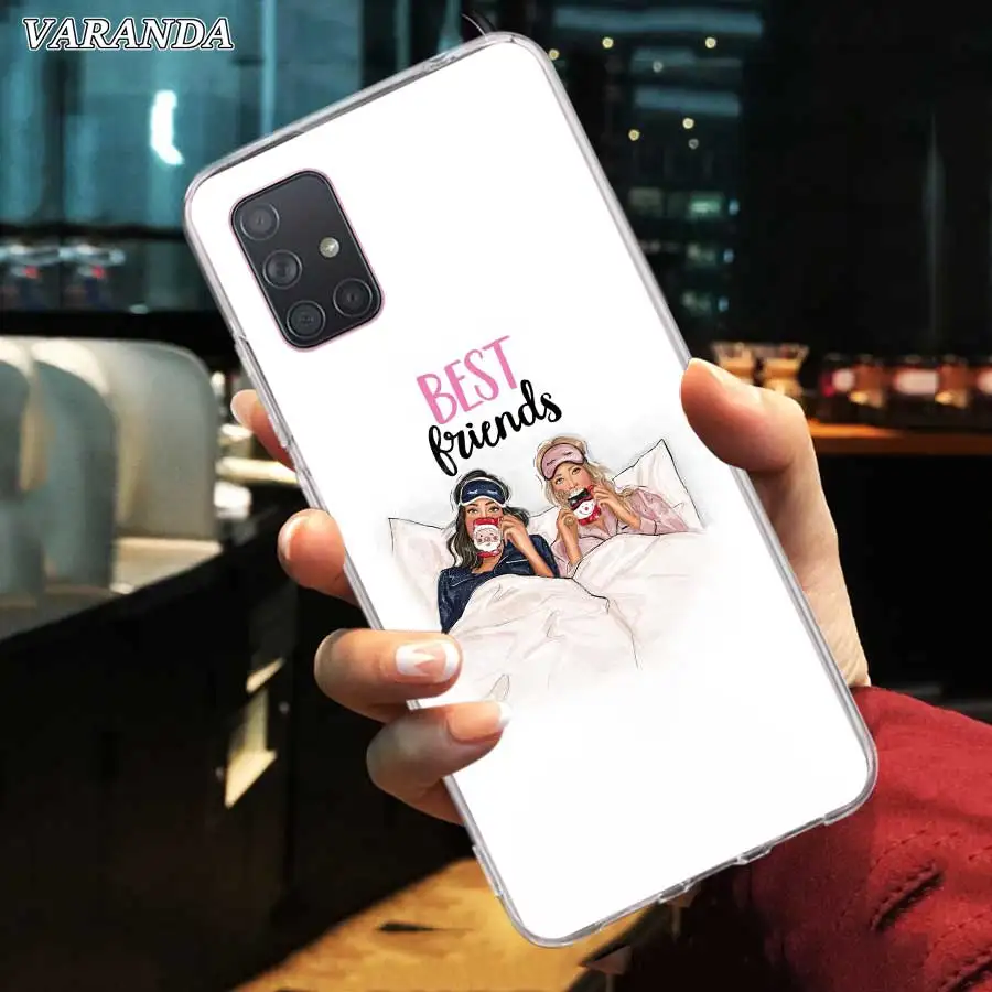 

Silicone Case For Samsung Galaxy A50 A51 A71 A21s A10 A20 A30 A70 A01 A11 A21 A31 A41 Back Cover Coque Girls Bff Best Friends