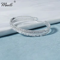 miallo fashion rhinestone bracelets for women silver color bangle crystal luxury trendy ladies bridal bracelet jewelry gifts