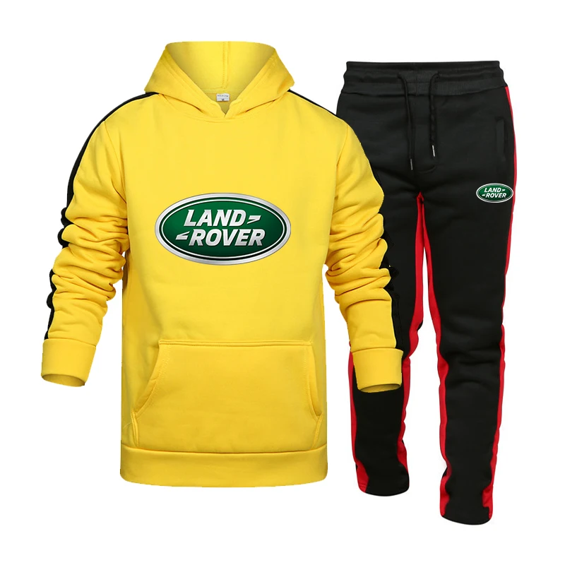 

2021 New Men's Hoodie Suit Land Rover Logo Fashion Stitching Autumn Winter Casual Street Sportswear Track Suit Asian Size S 3XL