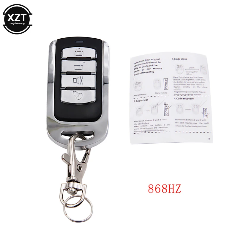 868mhz Car Garage Door Remote Control 868 Mhz Opener Keychain 4 buttons Copy Code Key RF Switch Cloning Transmitter Duplicator |