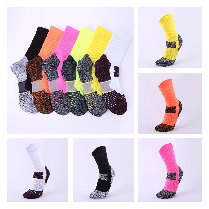 Однотонные баскетбольные носки элитные массивные спортивные Нескользящие