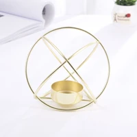 nordic ins creative geometric metal candle holder small ornaments wrought iron golden aroma candle holder desktop decorations