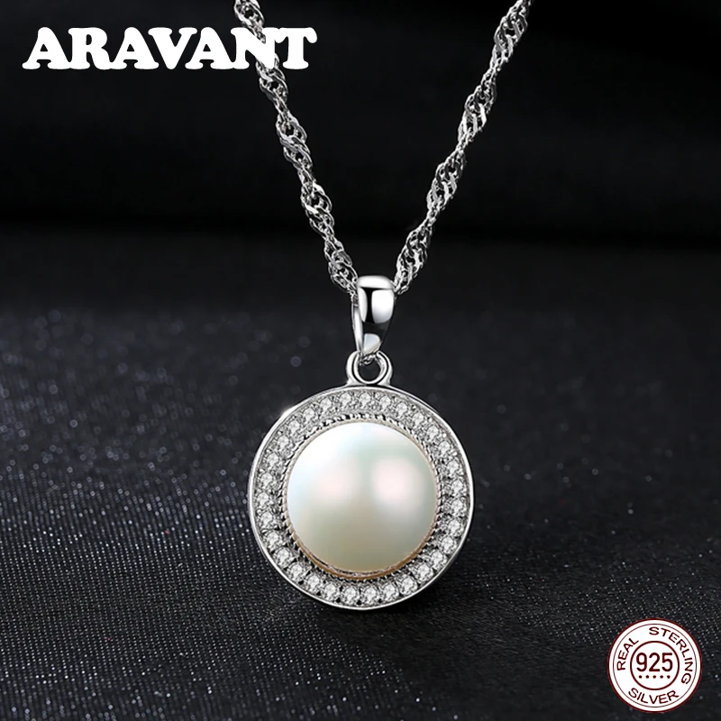 

Charm Pearl Jewelry Freshwater Pearl Necklace Pendant 925 Sterling Silver Jewelry Fashion Necklaces For Women 2020 New