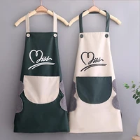household waterproof hand wiping kitchen apron heart love waterproof polyester apron adult bibs home aprons kitchen accessory