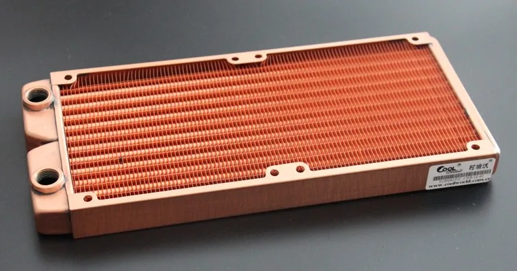 240mm Copper Color Холодный мир 120 мм 240 мм 360 мм медный тонкий радиатор водяного охлаждения теплообменник толщиной 24 мм для вентилятора 12 см - Цвет лезвия: 240mm Copper Color