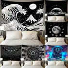 Гобелен с изображением мандалы, 95*73 см, Настенный Ковер, солнце, луна, Лев, таро, 3D печать, настенный гобелен из ткани, домашний декор, коврик для йоги