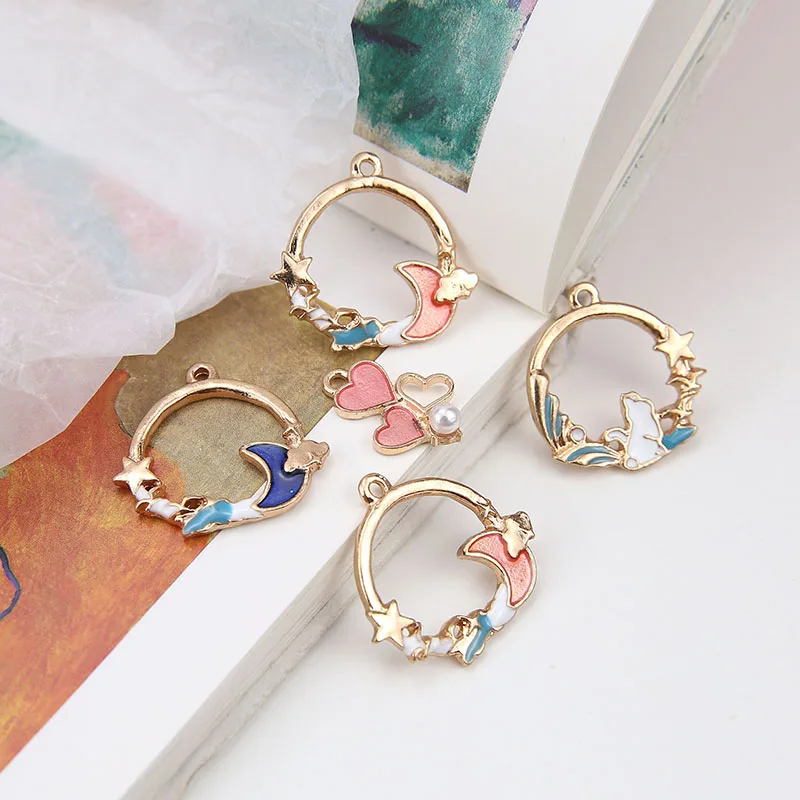 DIY ювелирные изделия ручной работы аксессуары сплав масло падение Луна нефрит