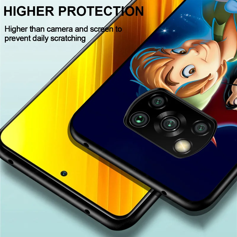 

Disney Cartoon Animation Peter Pan Tinker Bell For Xiaomi Poco C3 M3 M2 X3 NFC X2 F3 F2 F1 Mi A3 A2 Lite Pro Black Phone Case
