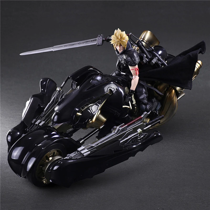 

Play Arts Final Fantasy VII Cloud Strife Motorcycle Action Figure PVC 26.5cm Cloud Strife Collection Model Toys Doll for Gift
