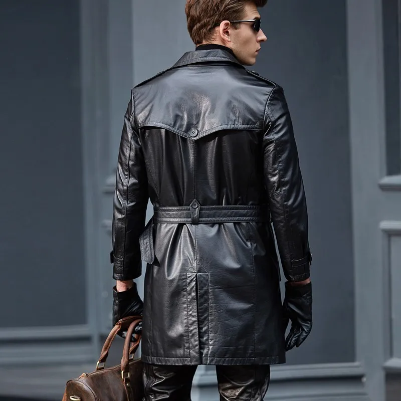 Новинка 2020 модные мужские куртки из коровьей кожи ветровка черный пояс ремень