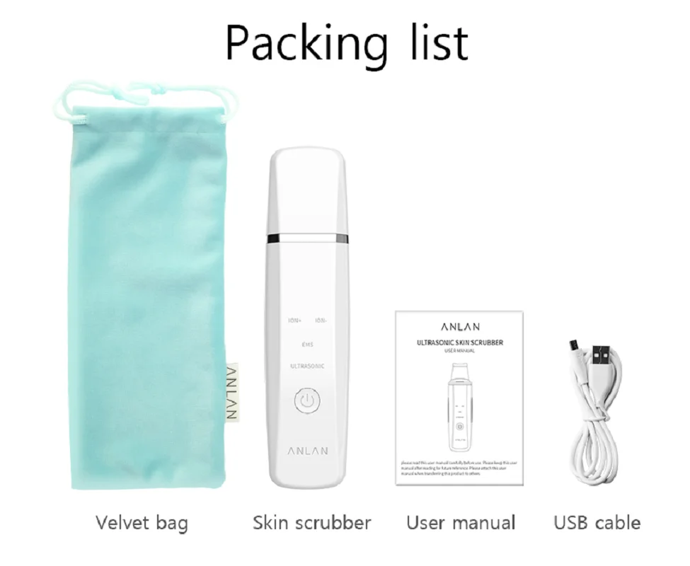 Ультразвуковой скребок ANLAN для кожи устройство глубокой очистки лица пилинга
