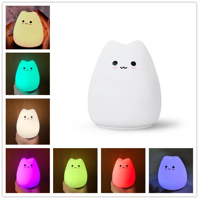 Светодиодная настольная лампа 7 цветов силиконосветильник праздничный