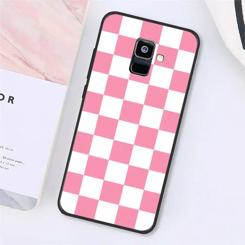 

Maiyaca Checkerboard Checkered Phone Case For Samsung Galaxy A7 A50 A70 A40 A20 A30 A8 A6 A8 Plus A9 A71 A51