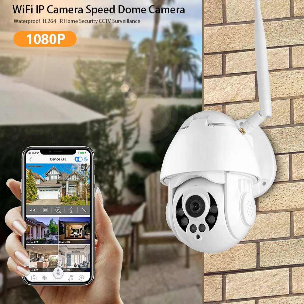 1080P FHD Беспроводная PTZ WiFi IP камера 4 кратный зум обнаружение движения