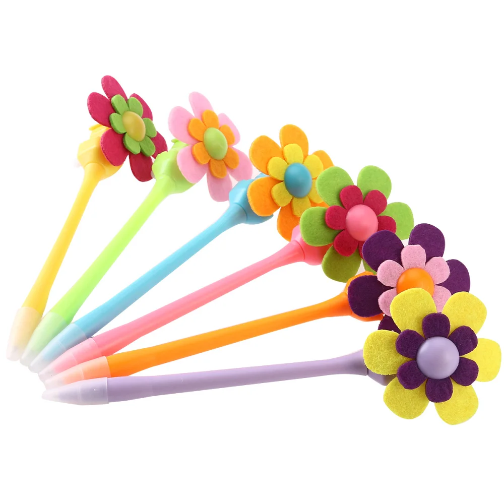 

6pcs Mixed Colors Novelty Design Sunflower Windmill Decorative Pens Flower 0.7mm Pens