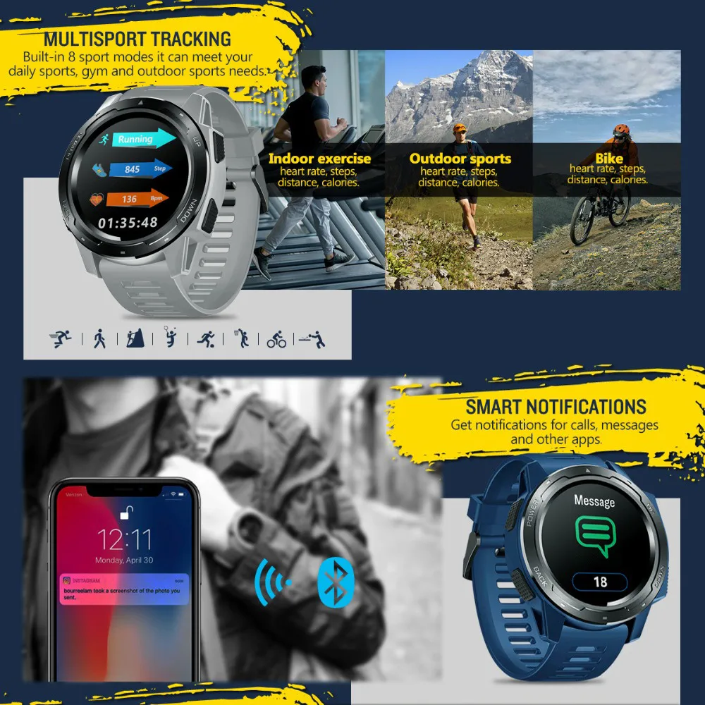 Zeblaze Смарт-часы VIBE 5 фитнес-трекер Smartwatch монитор сердечного ритма для мужчин и женщин ремешок для samsung huawei Xiaomi Apple iphone