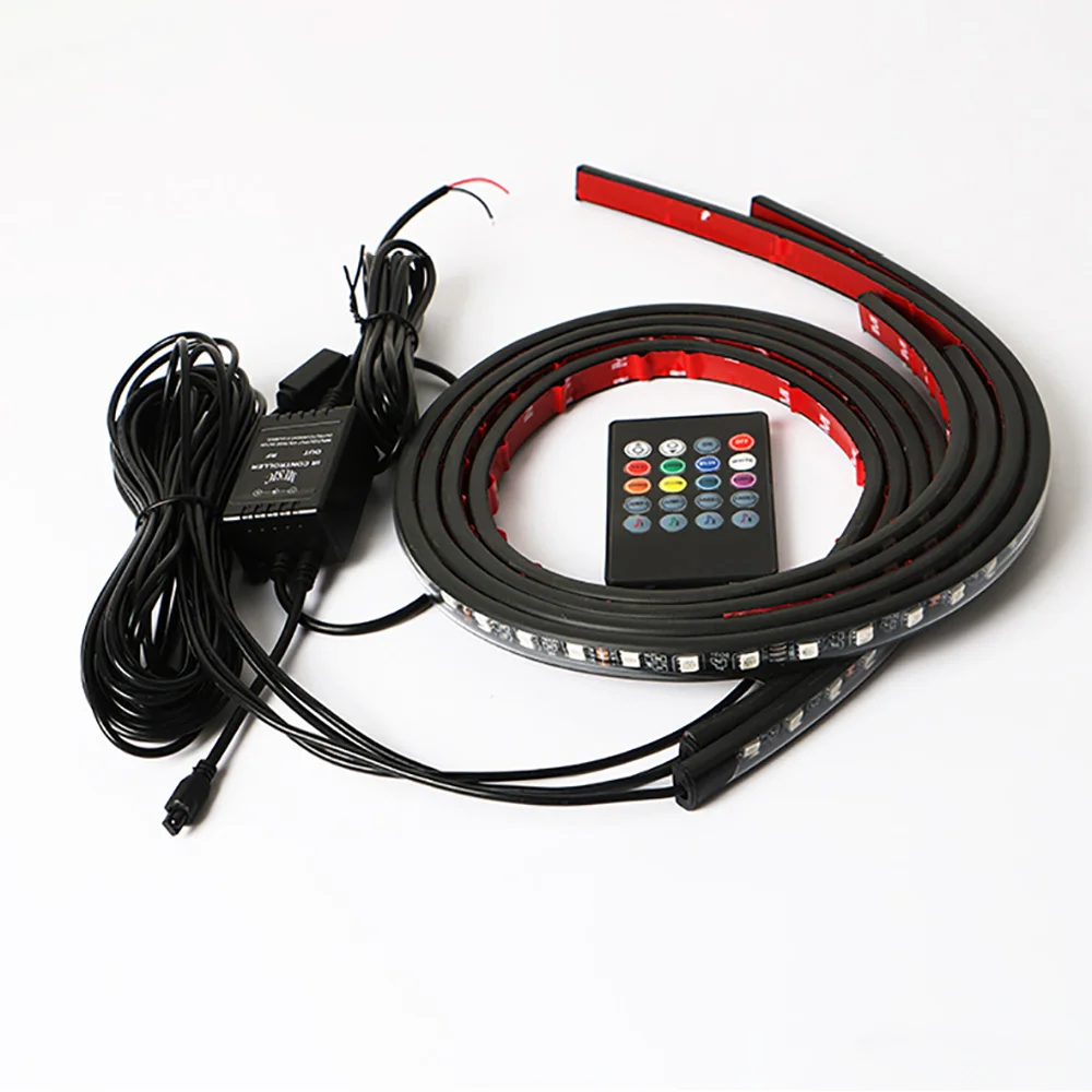 

4 шт., Автомобильные светодиодные ленты RGB для подсветсветильник салона автомобиля