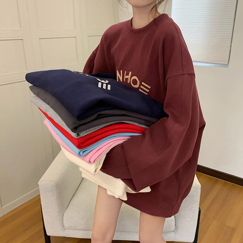 

Autumn 2020 New Loose Top Women Letter Embroidered Casual Sportswear Women
