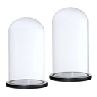 Стеклянный куполообразный держатель-колокольчик, цветок, пейзаж, 2 шт.