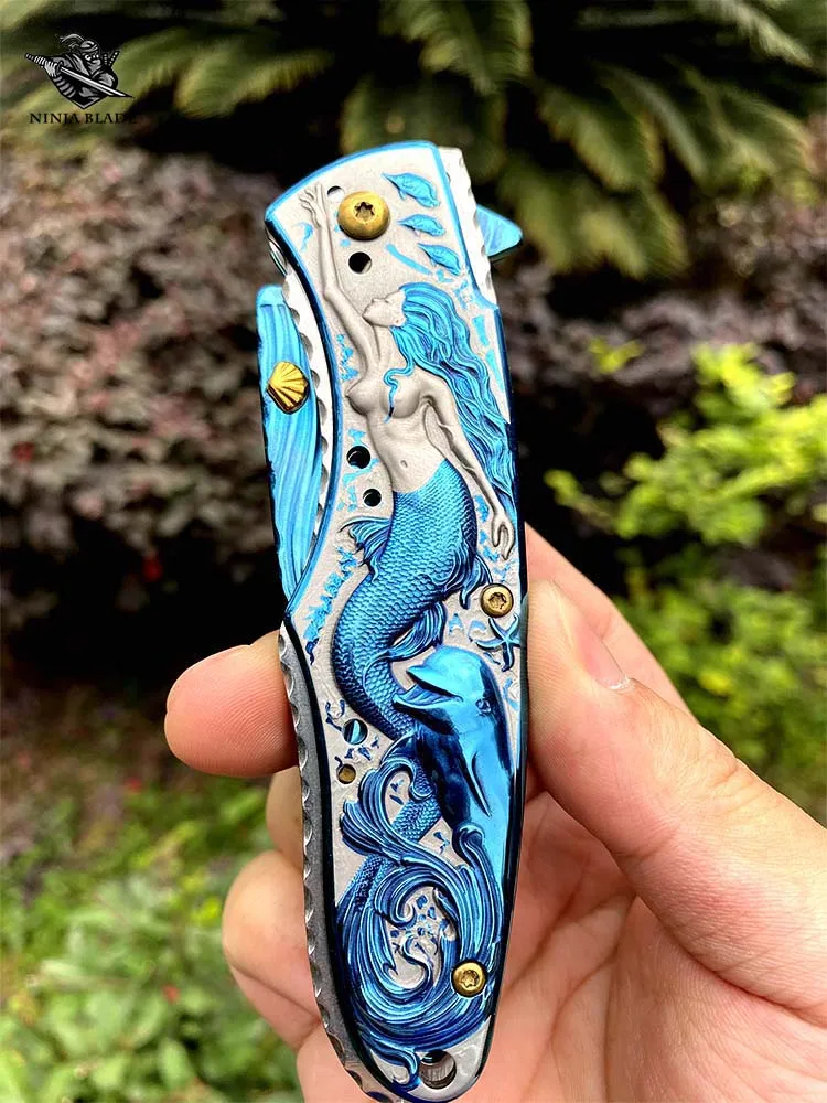 Складной нож-Русалка дочь морского Джека портативный карманный инструмент