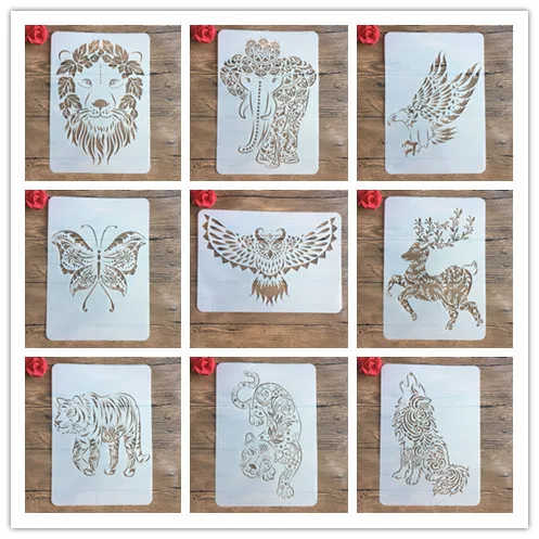 

New A4 29 * 21cm Many creative animal DIY stencils wall painting scrapbook coloring photo album decorative paper card template