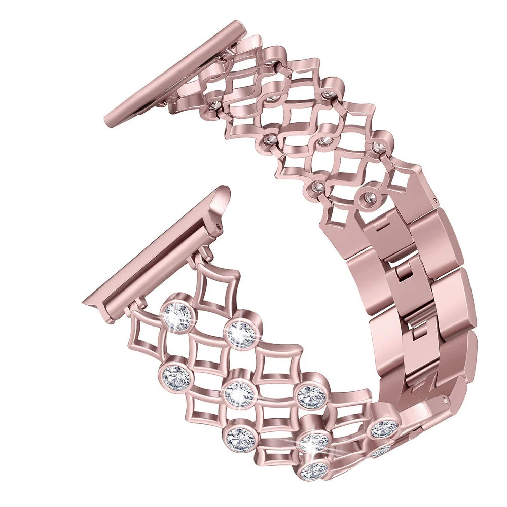 Ремешок из нержавеющей стали для Apple Watch band 38 мм 42 iWatch 4 40 44 Bling Diamond Link Браслет watch 3 2 1