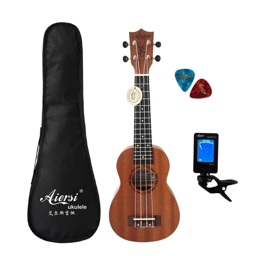 Gecko with bag tuner Aiersi бренд 21 дюймов красное дерево Сопрано Гавайская гитара гавайская гитара укулеле - Цвет: Gecko with bag tuner