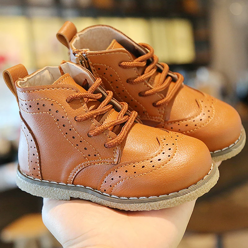 

Autumn Toddler Baby Girls Boys Shoes Martin Boots For Kids Children School Student Ankle Leatner Boots Winter Boots for Girls