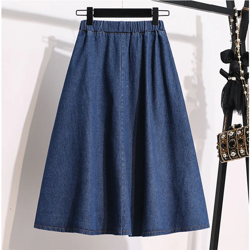 Женская джинсовая юбка в ковбойском стиле, голубая джинсовая юбка с эластичной завышенной талией, модель 2023 года, весна-осень